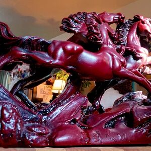 Elegant Burgundy Horse Sculpture